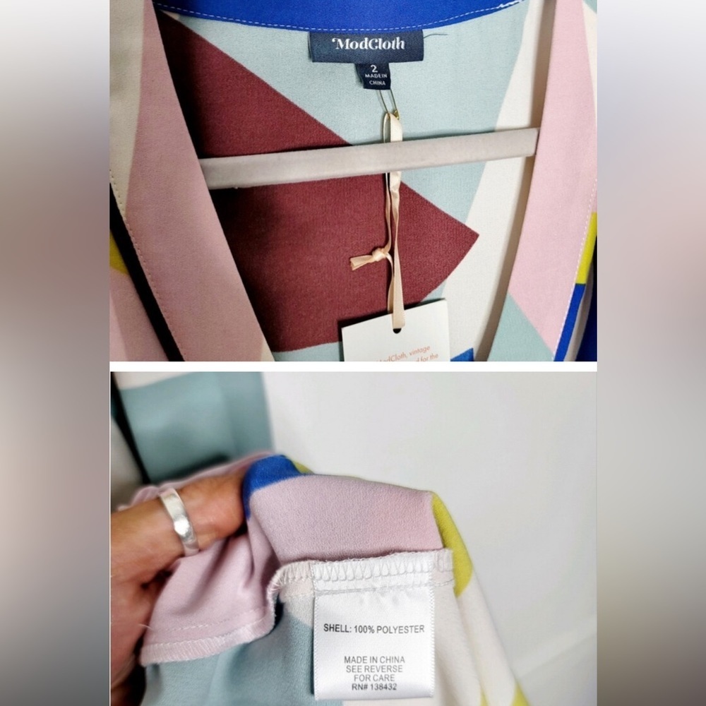 NWT ModCloth Multi Color Geometric Maxi
Dress - N… - image 4